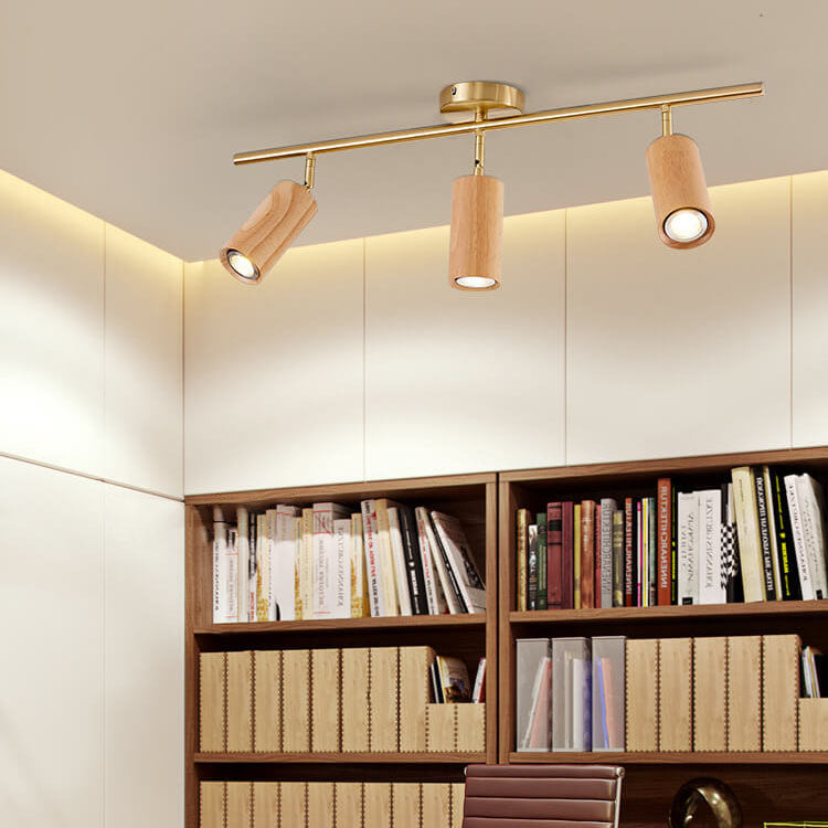 Stylish Walnut Wood LED Ceiling Light | Adjustable Design