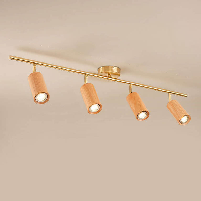 Stylish Walnut Wood LED Ceiling Light | Adjustable Design
