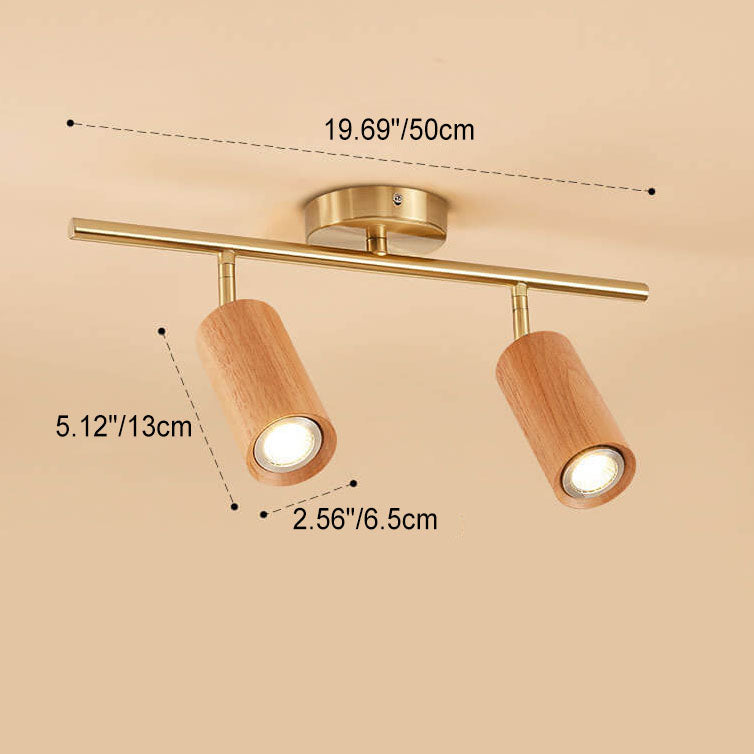 Stylish Walnut Wood LED Ceiling Light | Adjustable Design