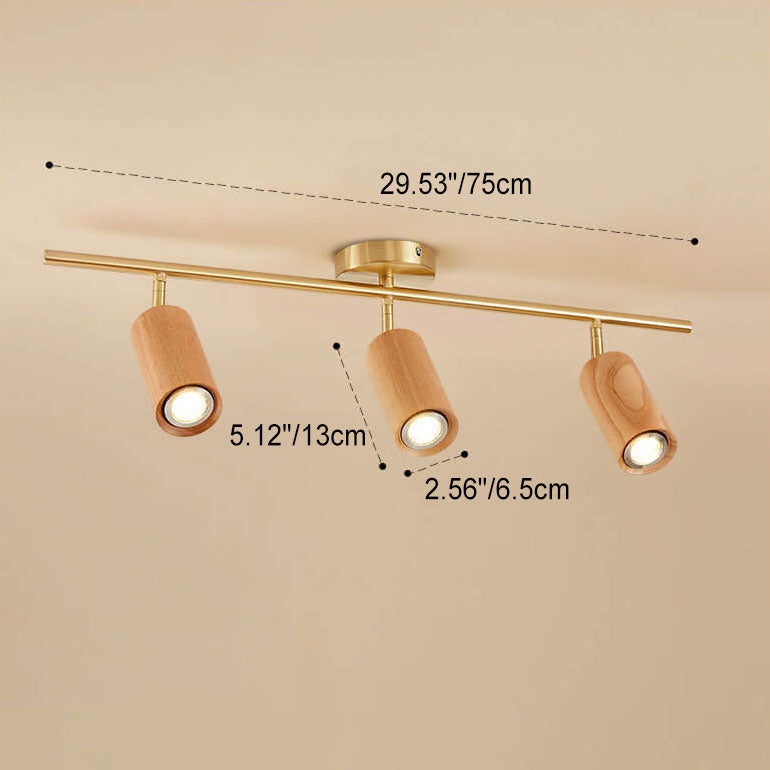 Stylish Walnut Wood LED Ceiling Light | Adjustable Design