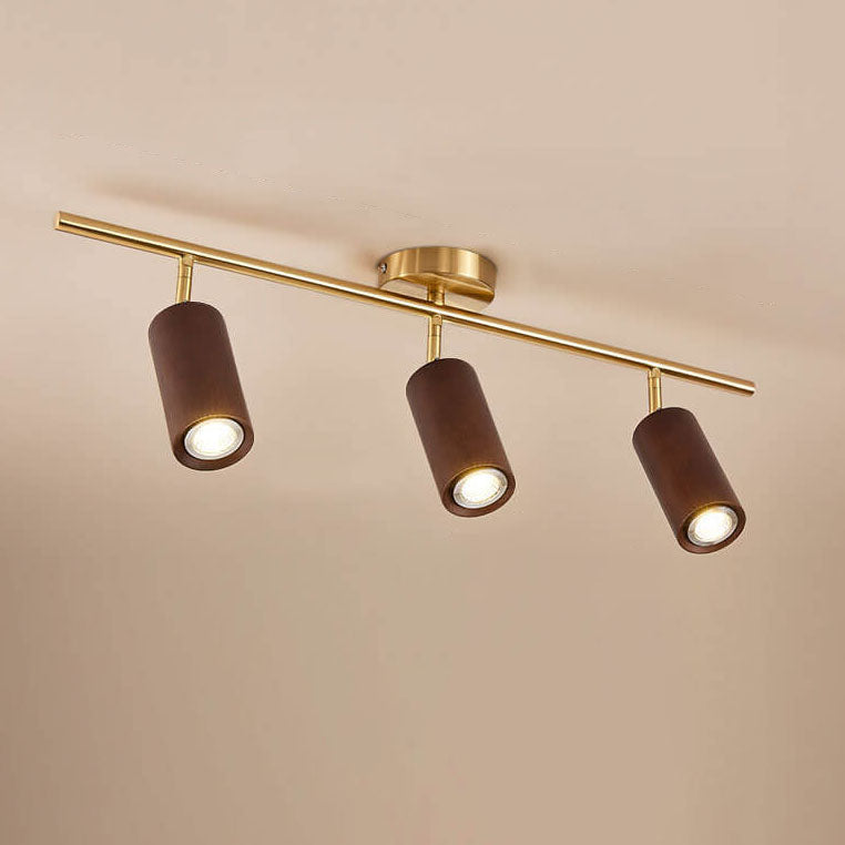 Stylish Walnut Wood LED Ceiling Light | Adjustable Design