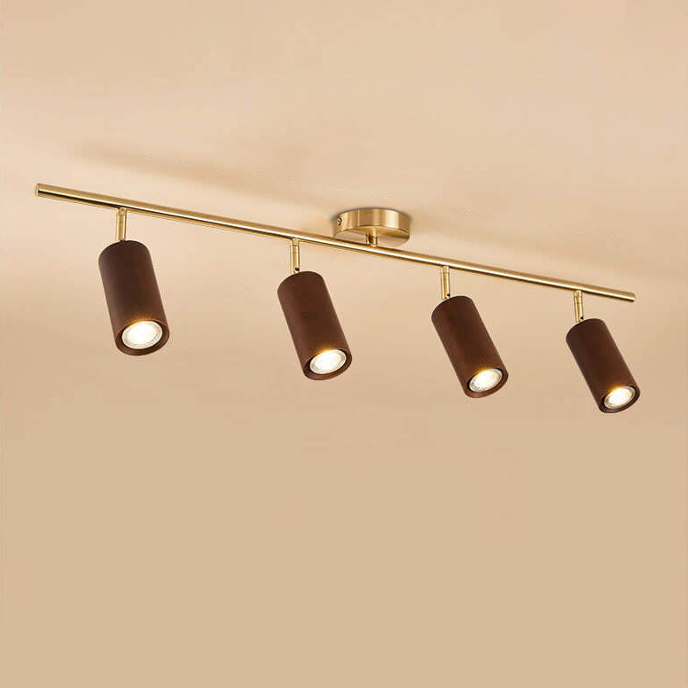 Stylish Walnut Wood LED Ceiling Light | Adjustable Design