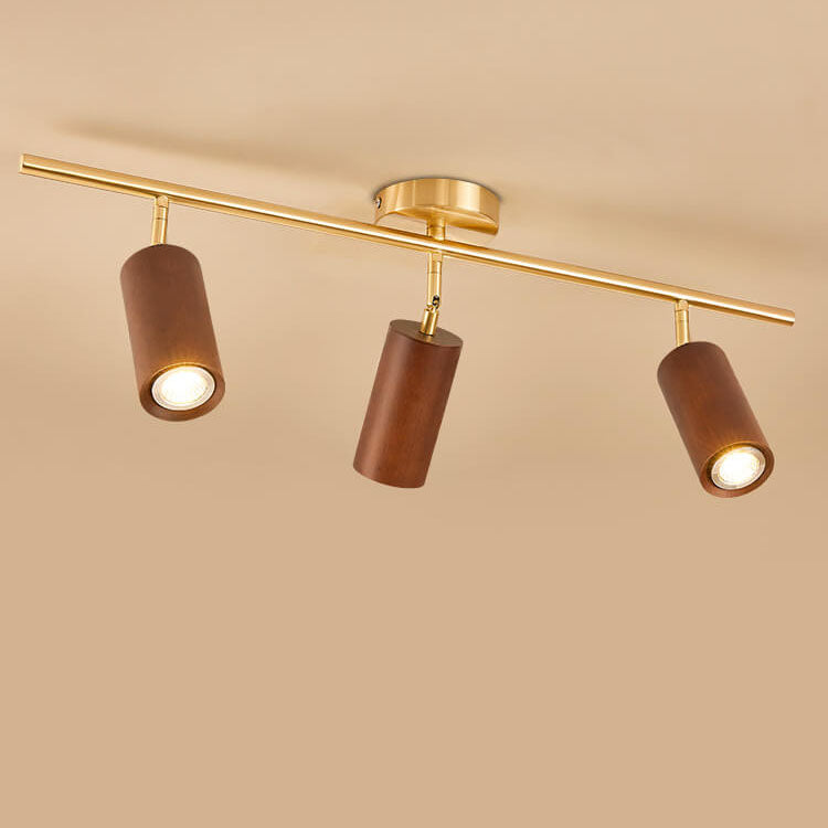 Stylish Walnut Wood LED Ceiling Light | Adjustable Design