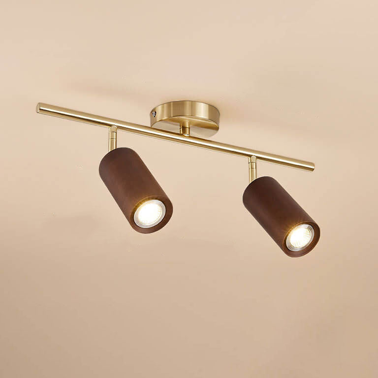 Stylish Walnut Wood LED Ceiling Light | Adjustable Design