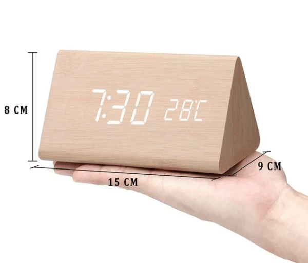 Natural Charm | Smart Voice-Controlled Wooden Clock with Custom Brightness