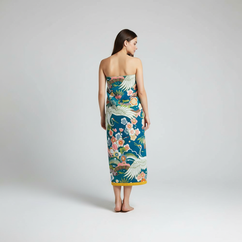 Floral Print Bath Towel - Stylish and Soft Design