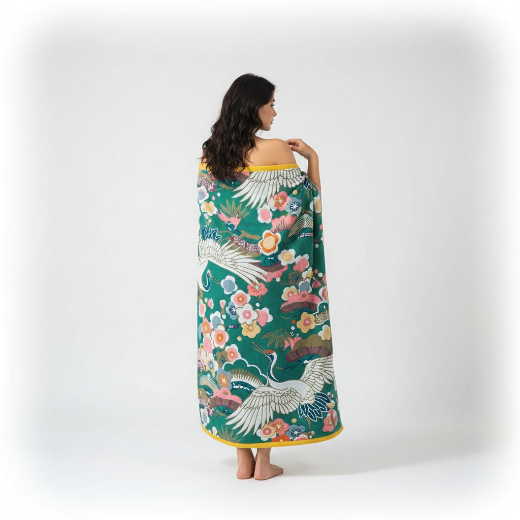 Floral Print Bath Towel - Stylish and Soft Design