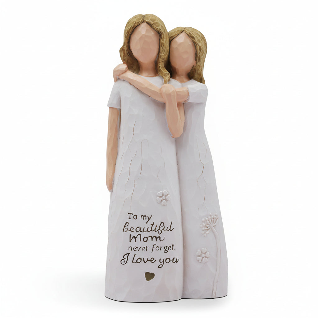 Cherished Moments | Mother-Daughter Sculpture for Heartwarming Decor