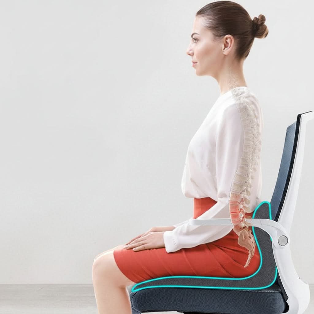ComfortWave – Ergonomic L-Shaped Memory Foam Seat Cushion
