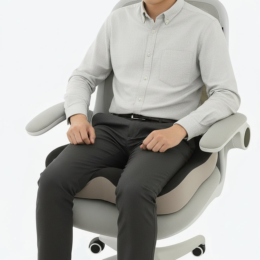 ErgoComfort Support Cushion with Non-Slip Base and Washable Cover
