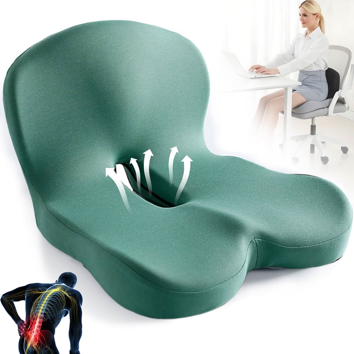 ComfortMax Lumbar Support Cushion for All-Day Relief