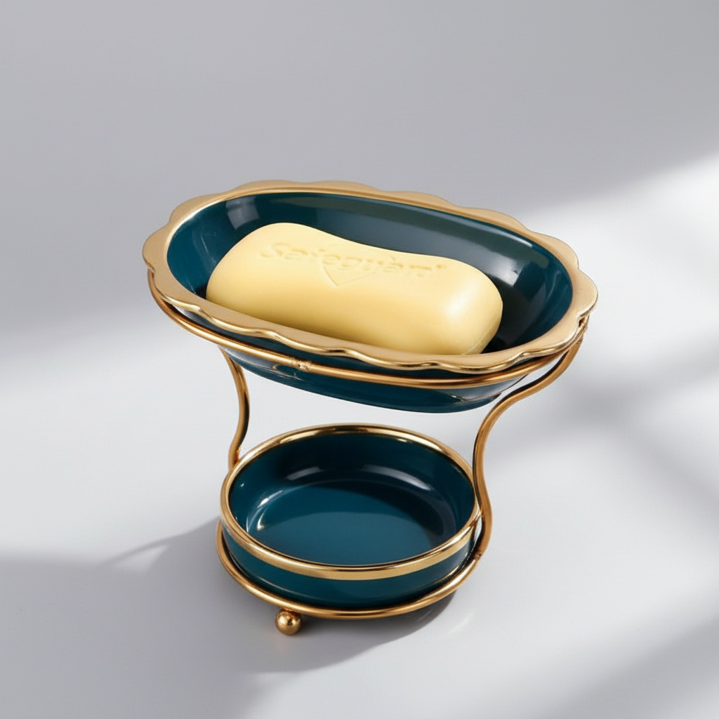Porcelain Soap Holder with Elevated Design - Drying Stand