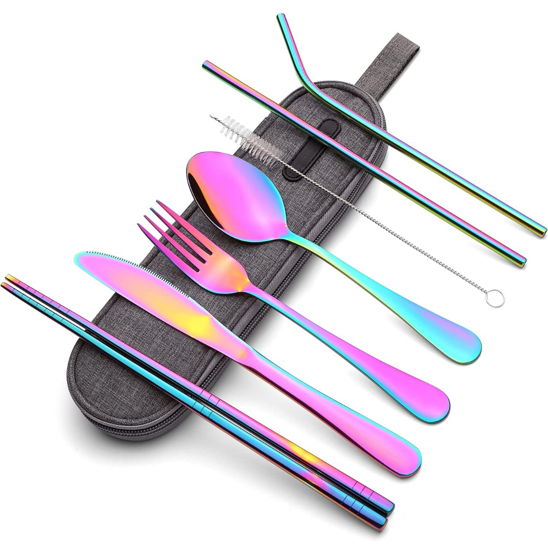 On-the-Go Dining Essentials | Stainless Steel Utensil Set with Case