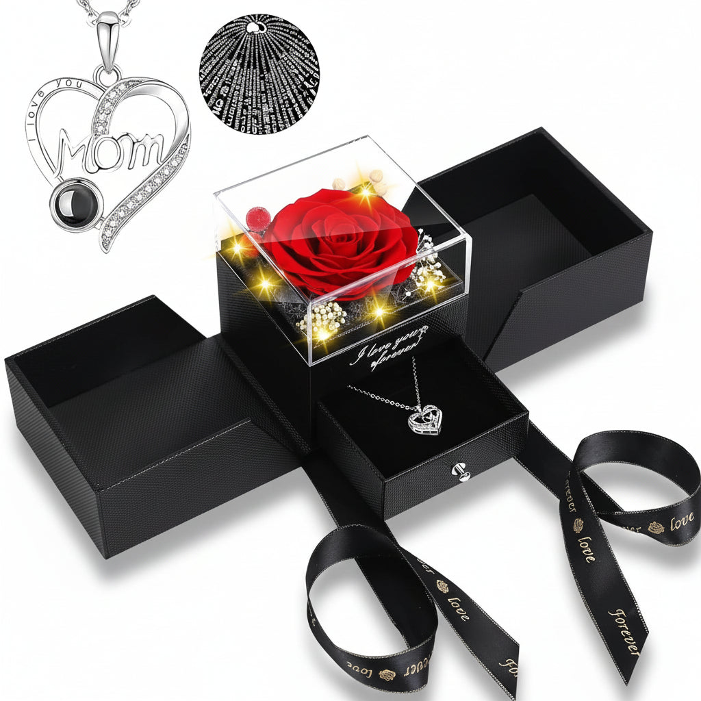 Forever Blooming Rose Keepsake Box with Illuminated Display