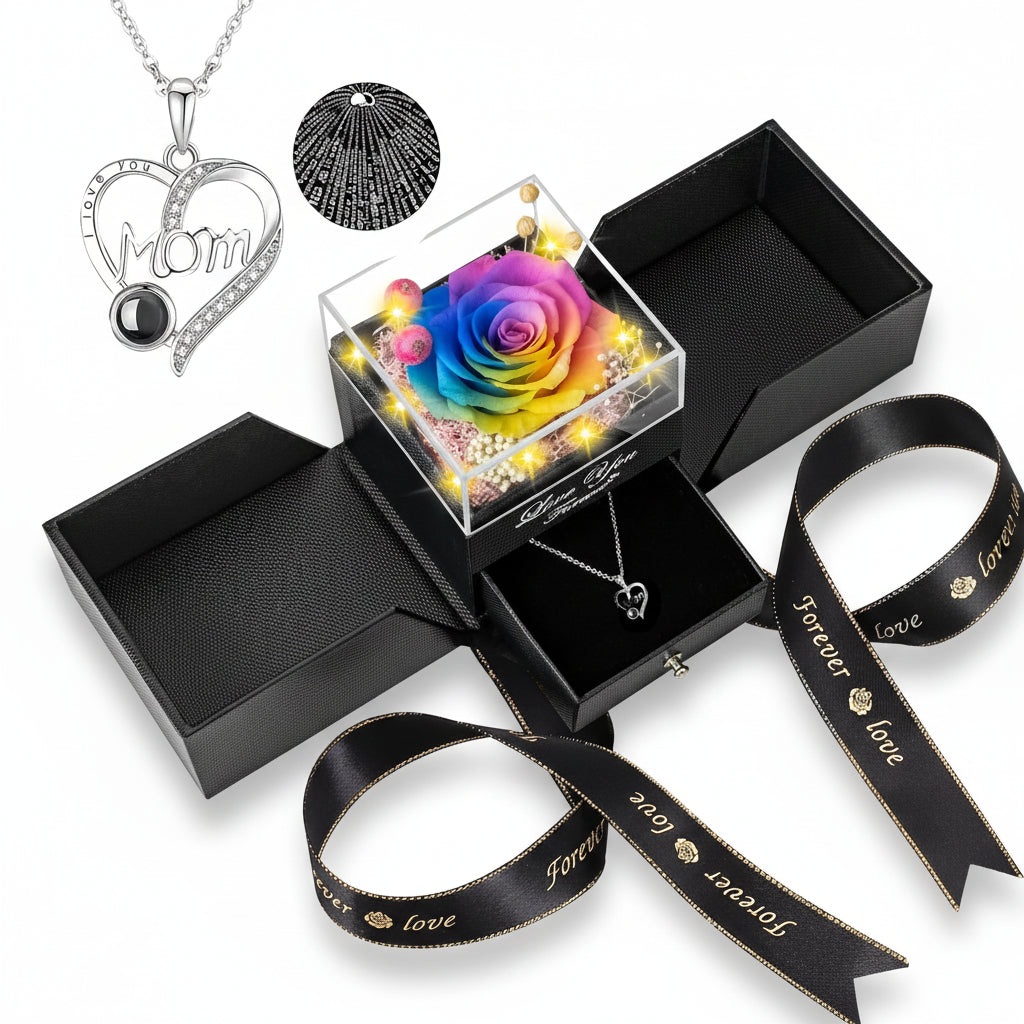 Forever Blooming Rose Keepsake Box with Illuminated Display