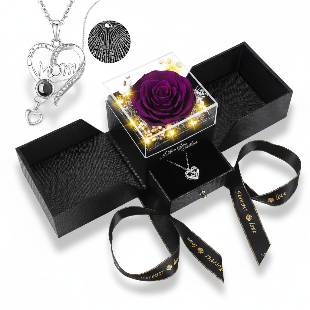 Forever Blooming Rose Keepsake Box with Illuminated Display