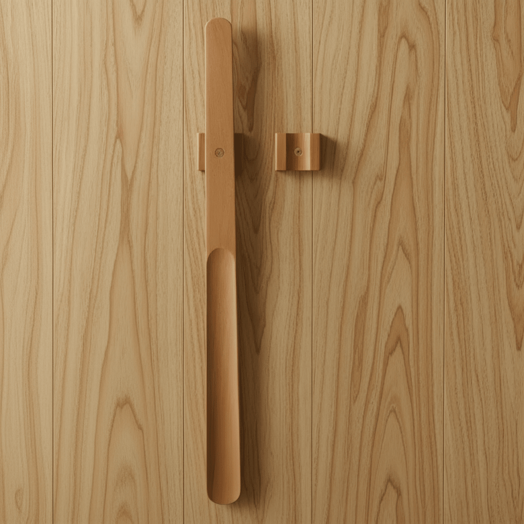 ShoeEase - Extended Wooden Shoe Horn with Ergonomic Grip and Magnetic Holder