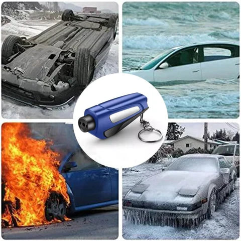 Emergency Rescue Tool with Glass Shatter and Seatbelt Cutter