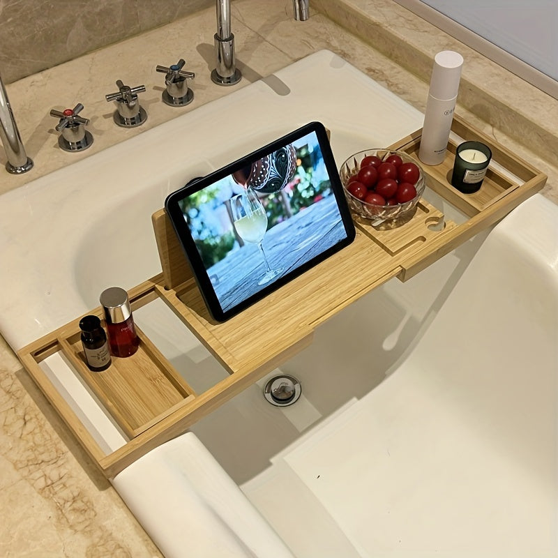 Luxury Bamboo Bath Tray for Enhanced Soaking Experience