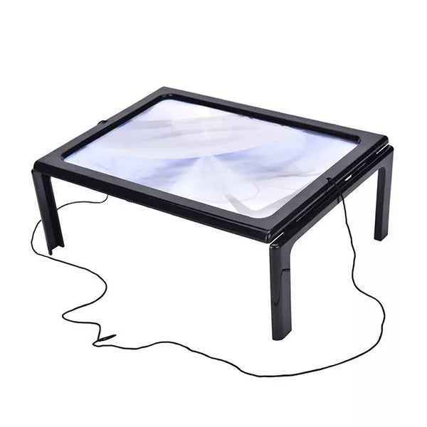 Triple Lens Magnifier with Built-in LED Illumination