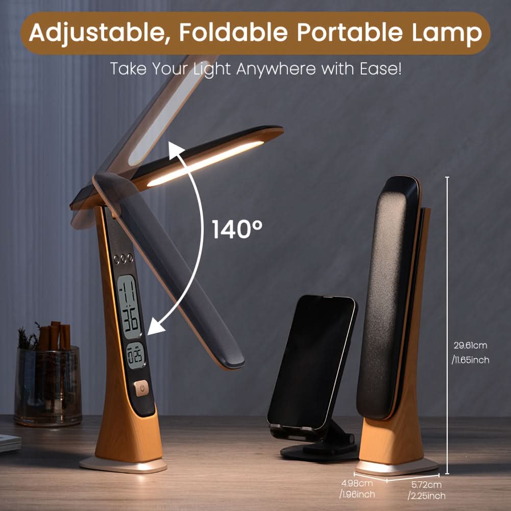 LUMIFOLD - Compact Rechargeable LED Desk Lamp with Custom Brightness