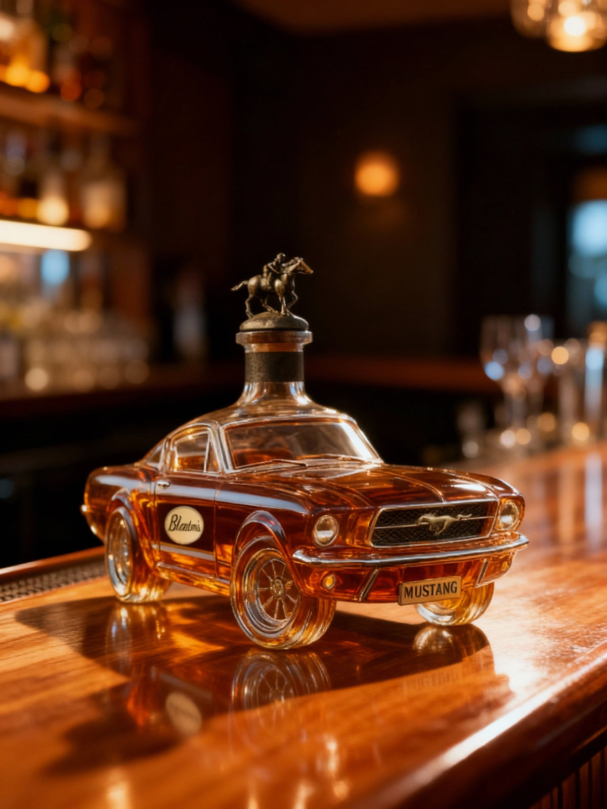 Classic Racer Whiskey Decanter – Unique Glass Bar Accent
