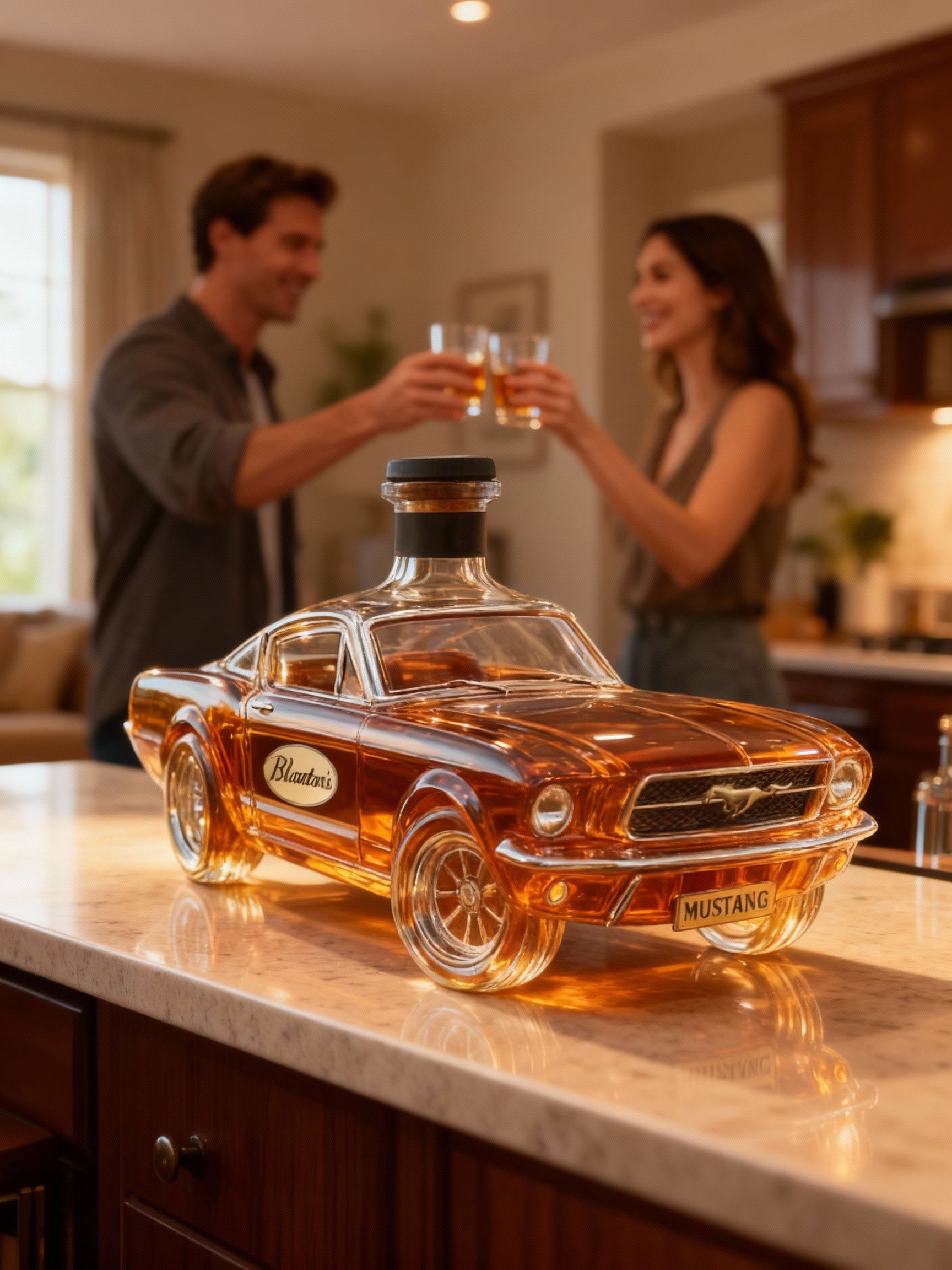 Classic Racer Whiskey Decanter – Unique Glass Bar Accent