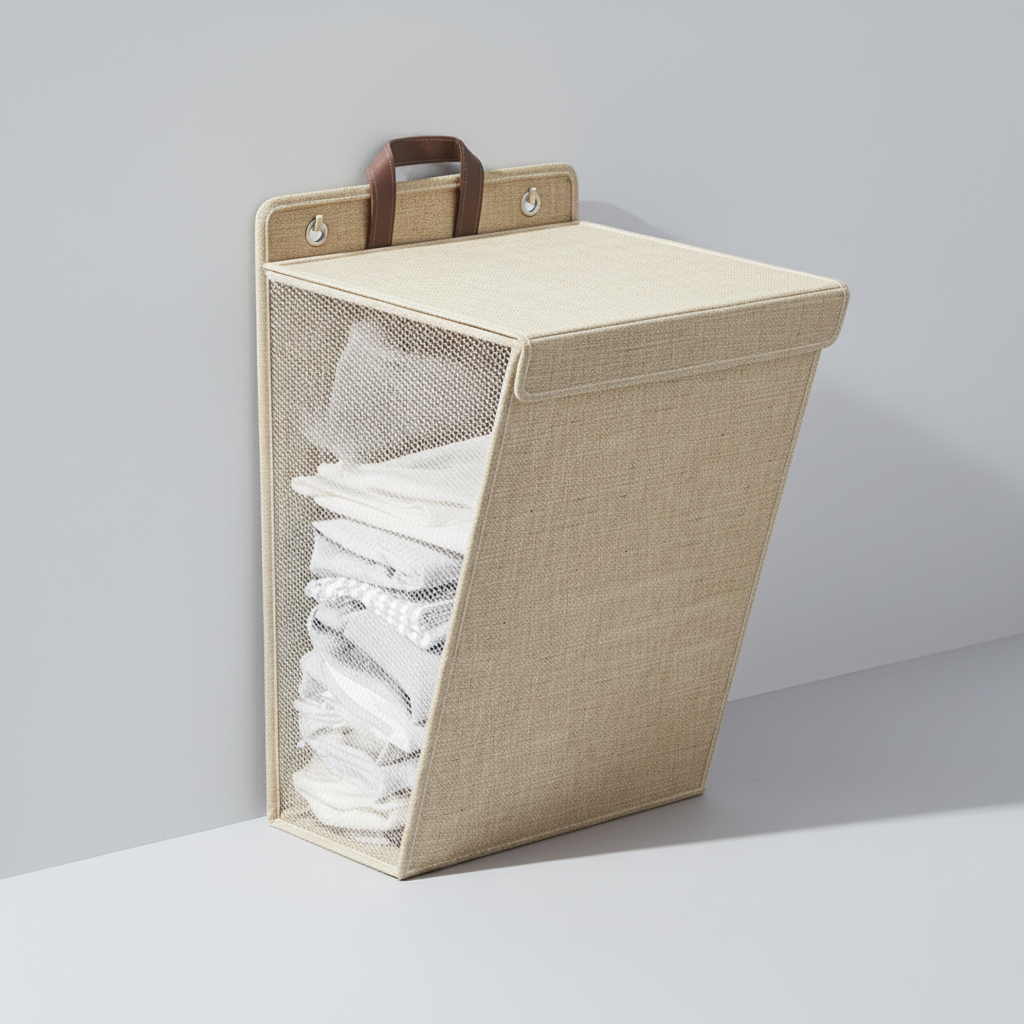 Wall-Mounted Laundry Basket - Foldable Design for Easy Storage