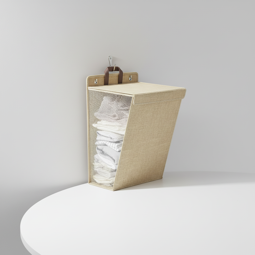 Wall-Mounted Laundry Basket - Foldable Design for Easy Storage