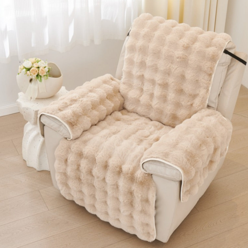 Luxurious Plush Recliner Protector with Secure Fit