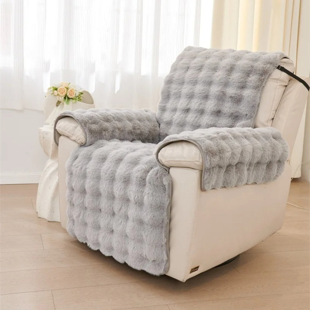 Luxurious Plush Recliner Protector with Secure Fit