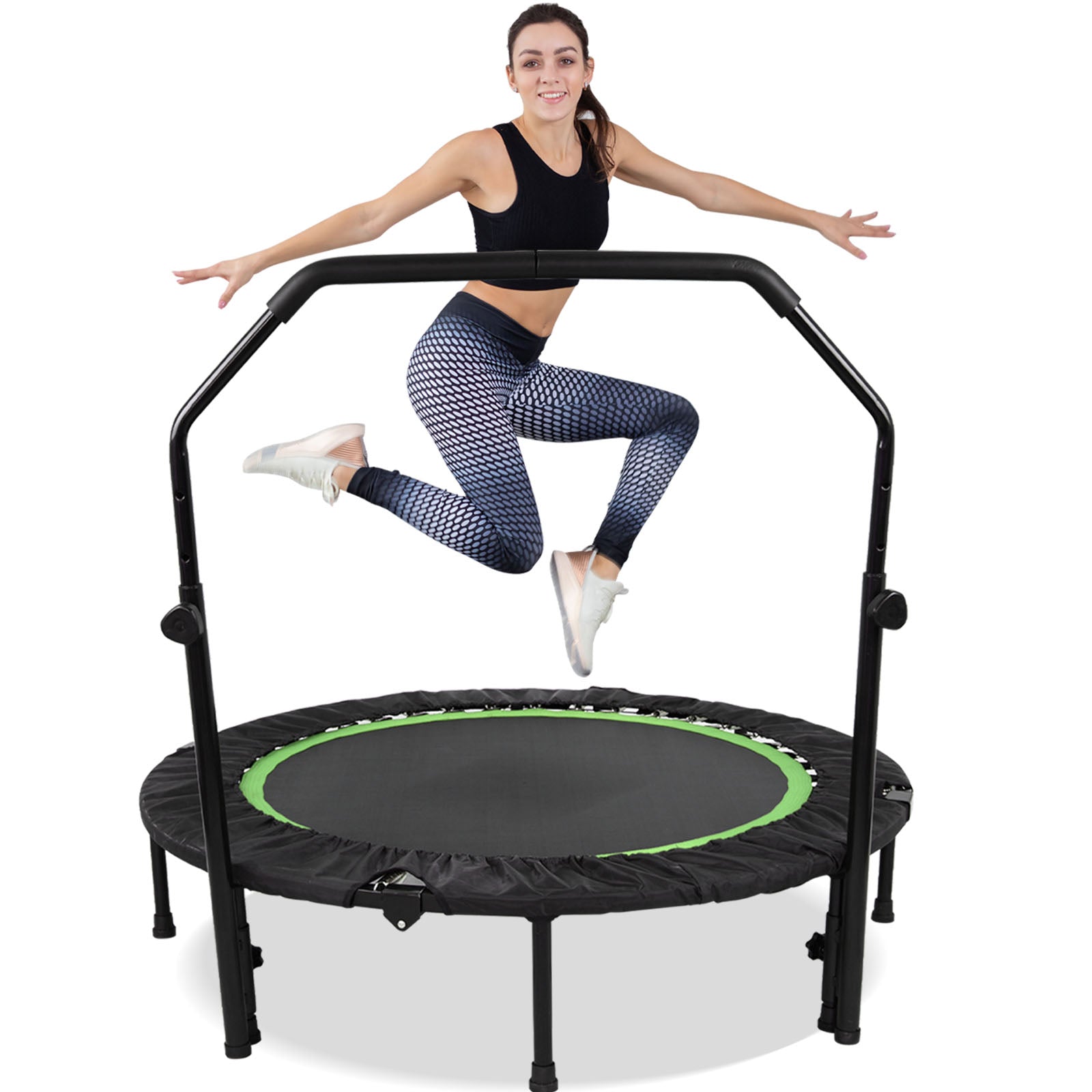 Compact 48-Inch Rebounder Trampoline with Adjustable Grip