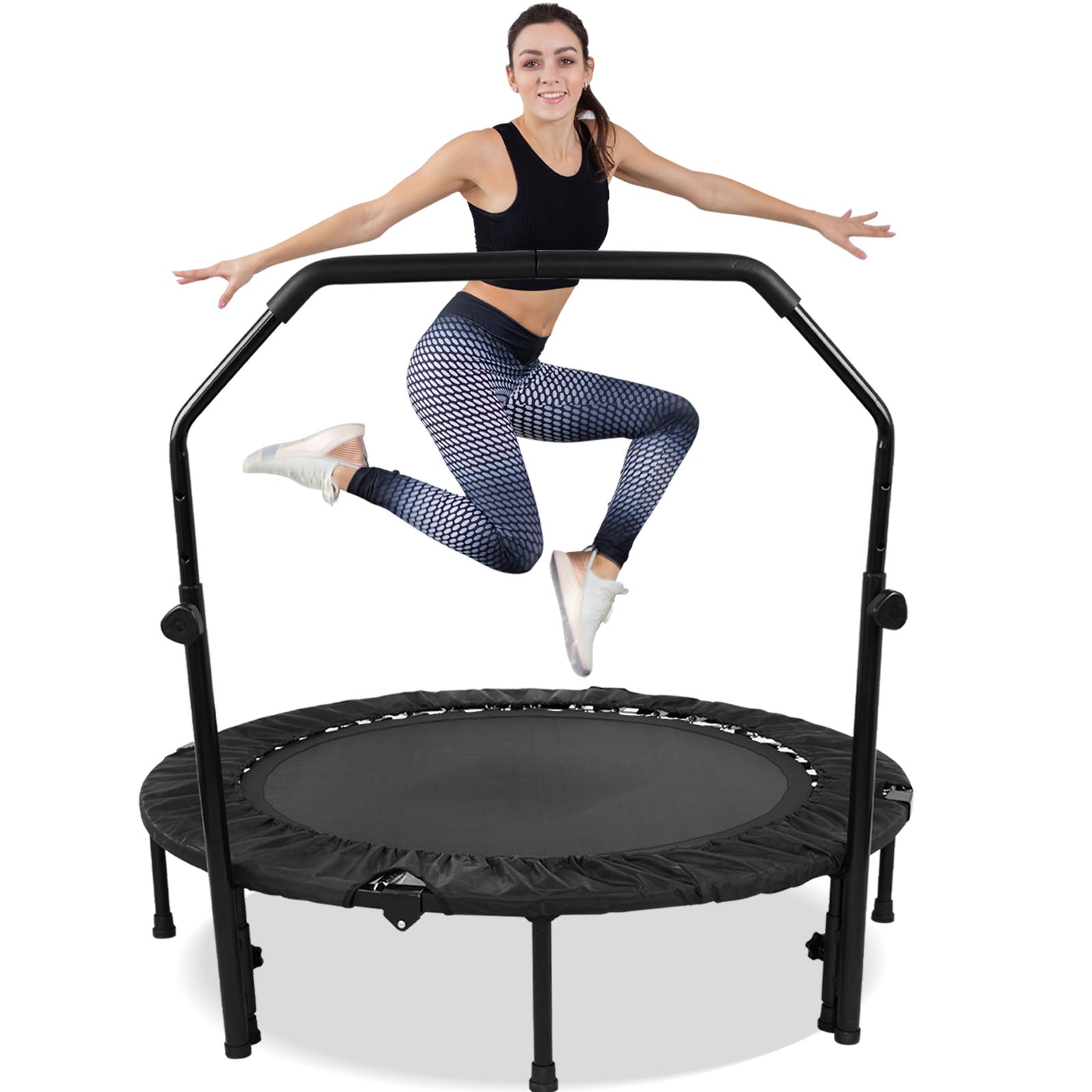 Compact 48-Inch Rebounder Trampoline with Adjustable Grip