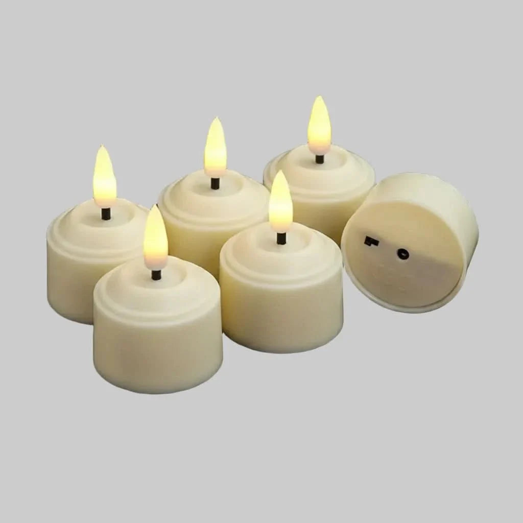SereneGlow – 3D Wick LED Flameless Tea Light Candles with Timer & Remote
