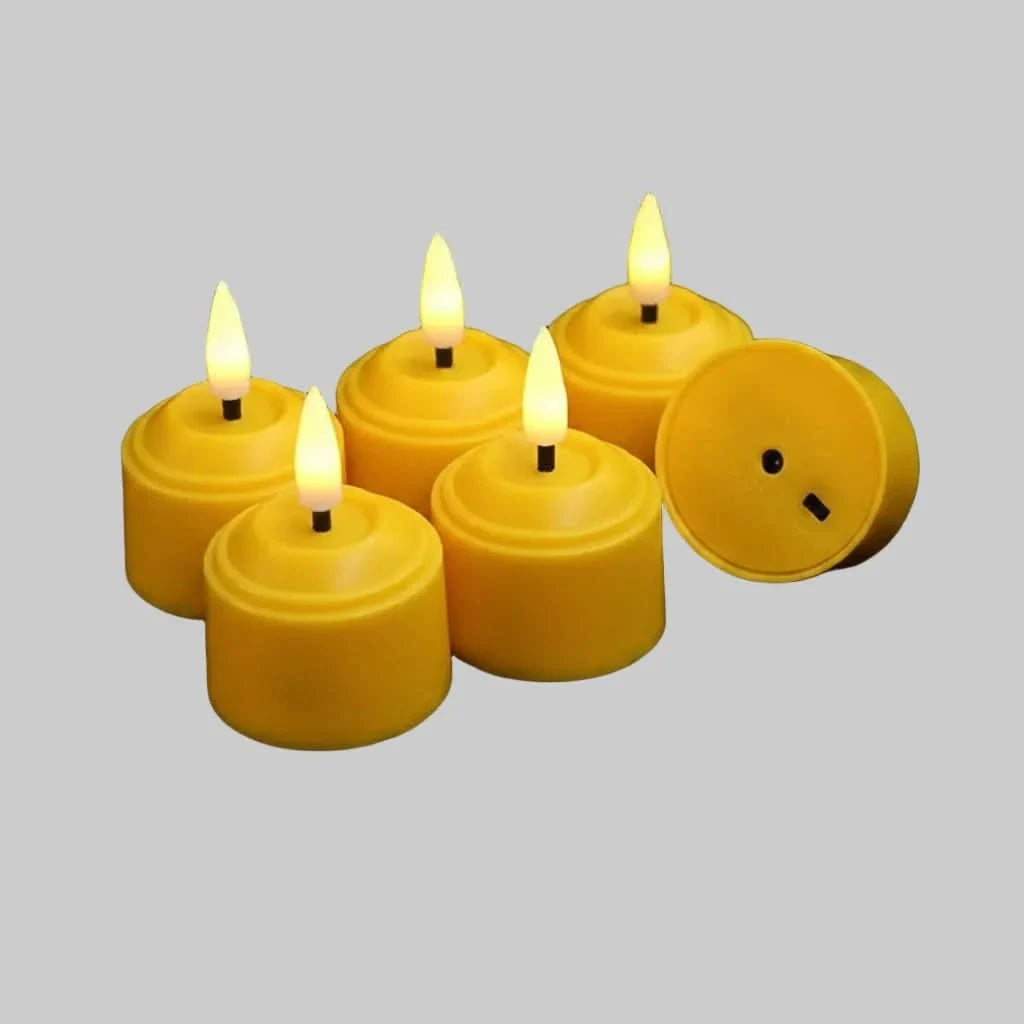 SereneGlow – 3D Wick LED Flameless Tea Light Candles with Timer & Remote
