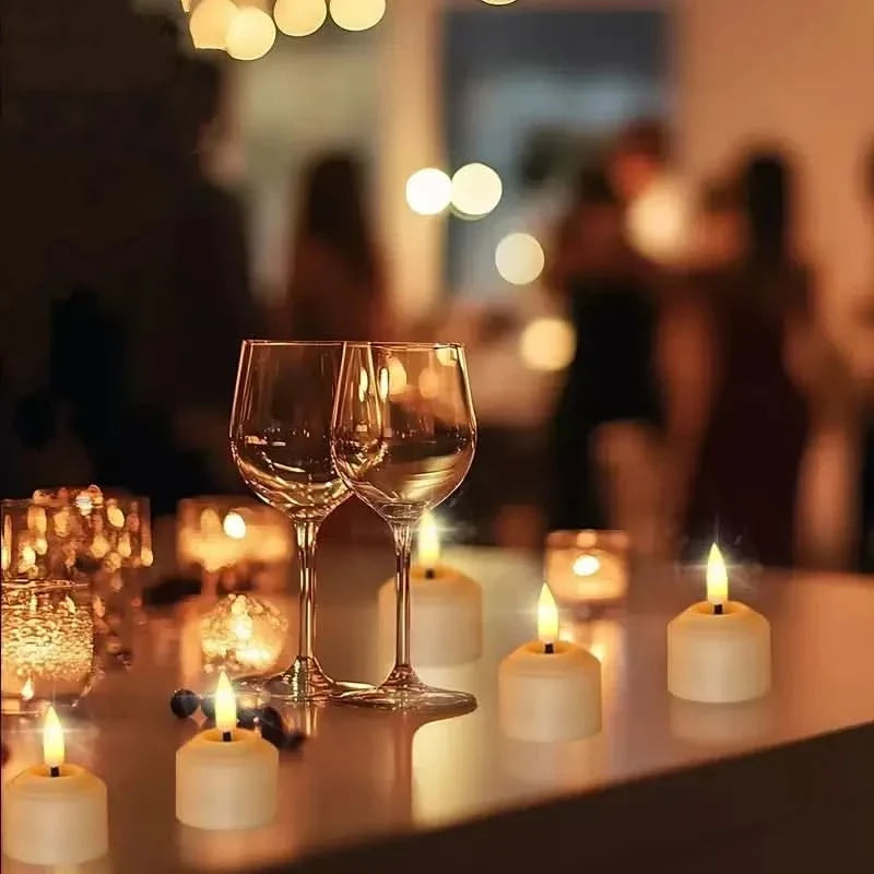 SereneGlow – 3D Wick LED Flameless Tea Light Candles with Timer & Remote