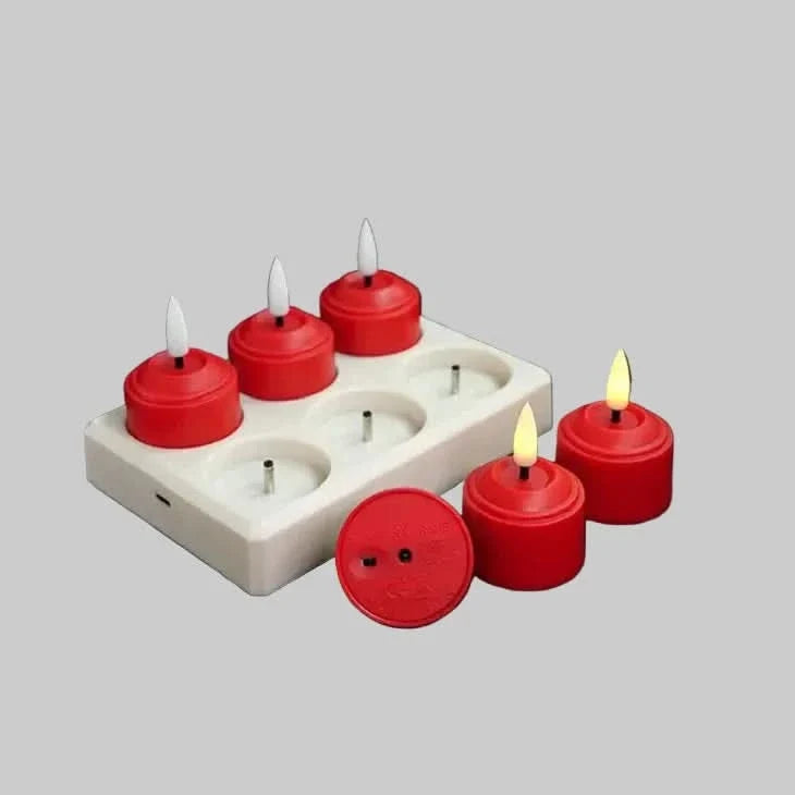 SereneGlow – 3D Wick LED Flameless Tea Light Candles with Timer & Remote