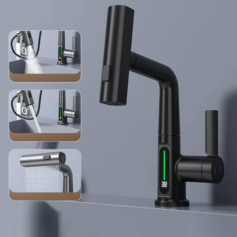 Versatile Kitchen Faucet with LED Temperature Indicator