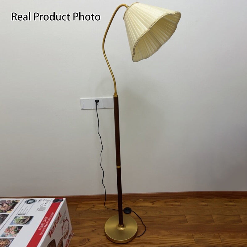 Chic Rustic Wooden Industrial Floor Light
