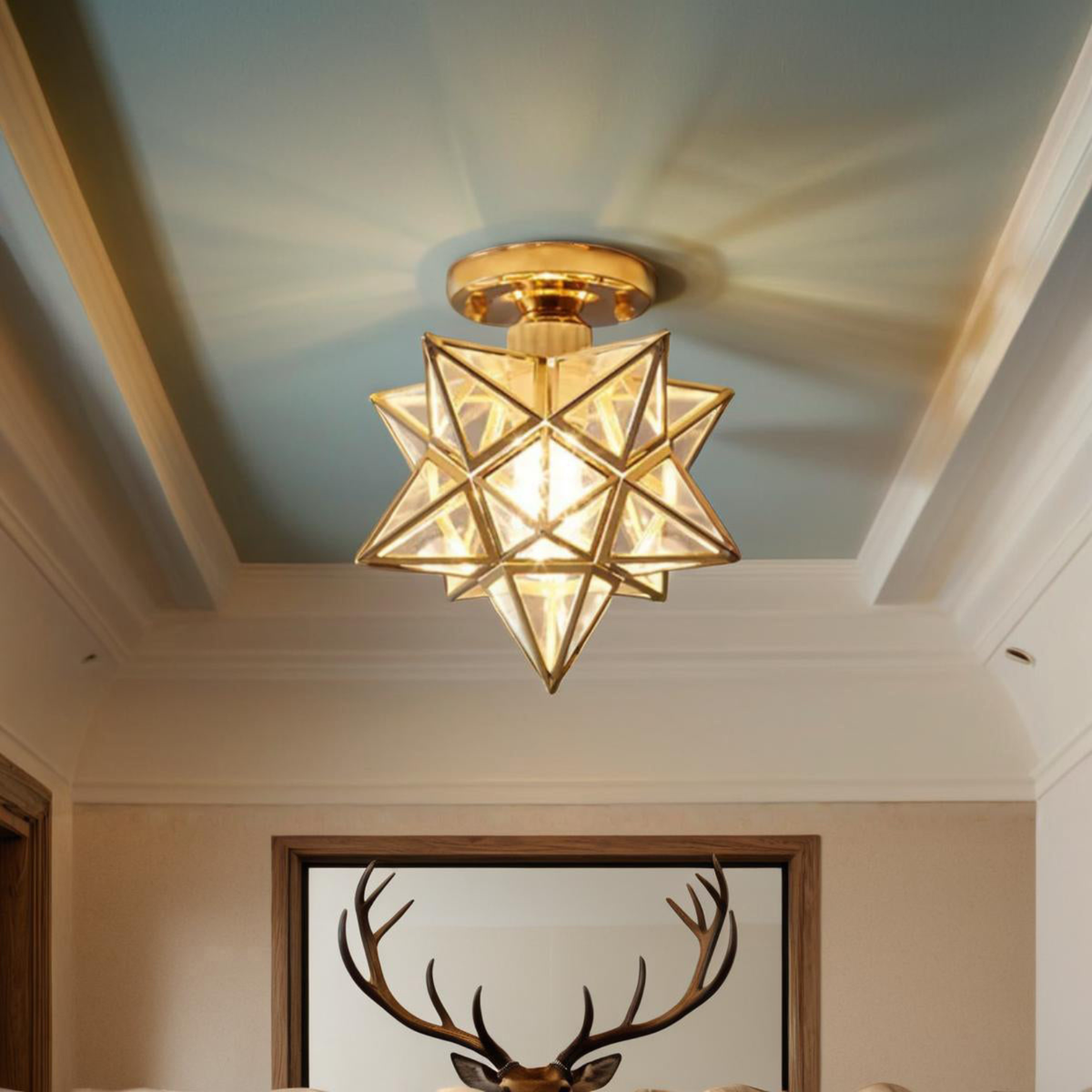 Starry Glow Flush Mount Ceiling Lamp - 20 cm LED Light