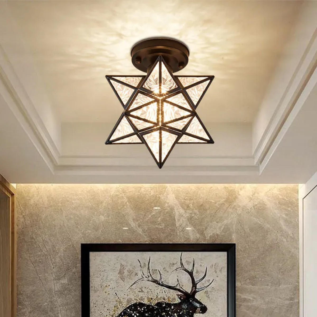 Starry Glow Flush Mount Ceiling Lamp - 20 cm LED Light