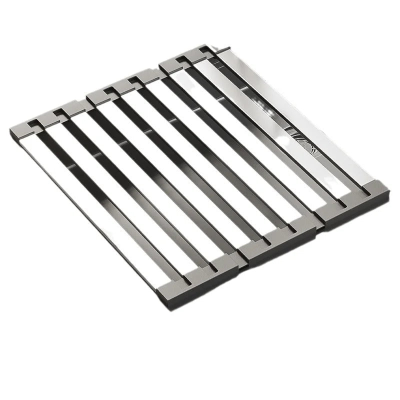 Compact Stainless Steel Dish Drying Rack with Foldable Design
