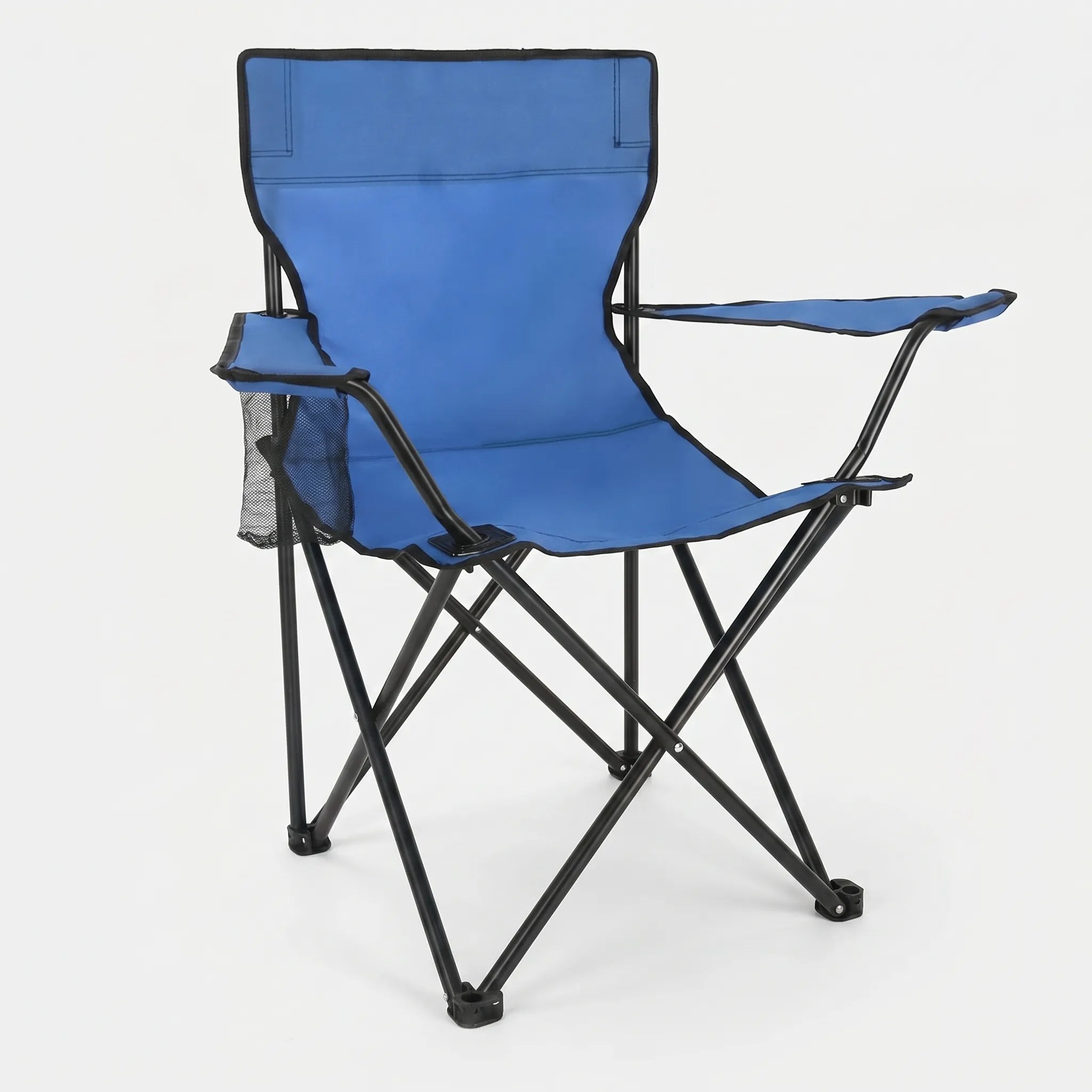 Compact Outdoor Chair with Built-In Beverage Holder
