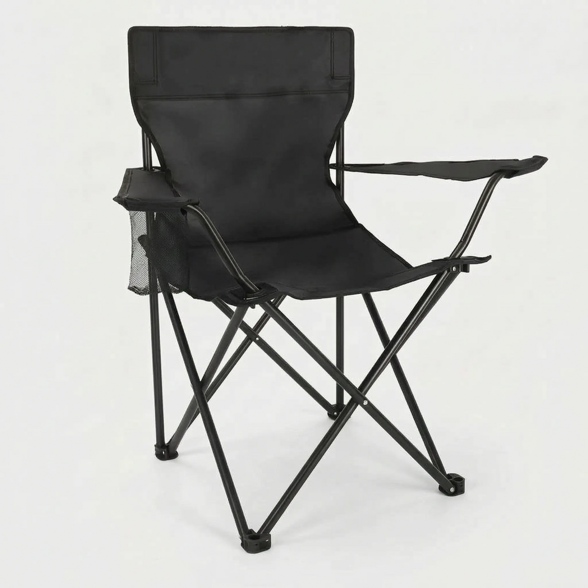 Compact Outdoor Chair with Built-In Beverage Holder