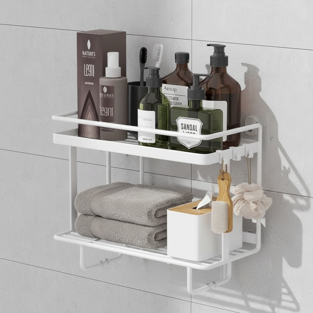 Bathroom Storage Rack - Freestanding Shelf for Toiletries