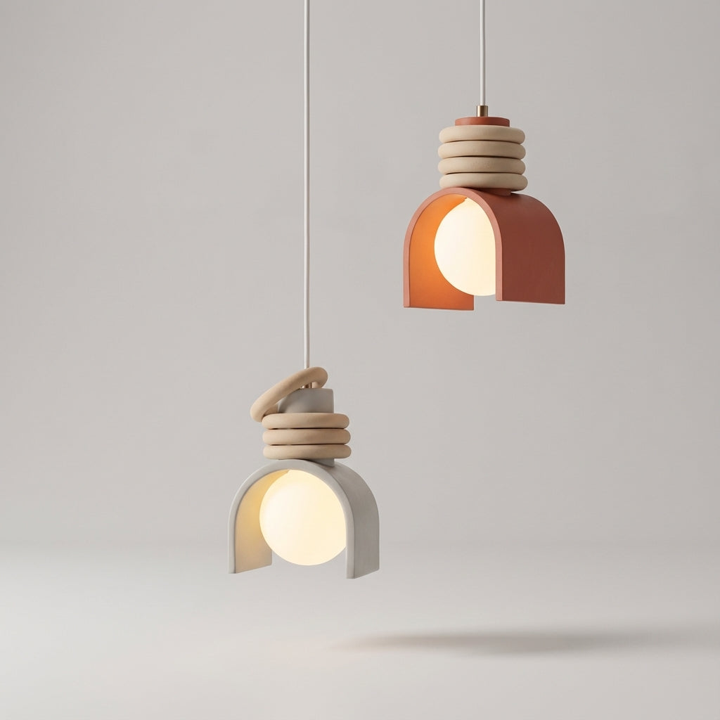 Crescent-Style Pendant Light with French Design