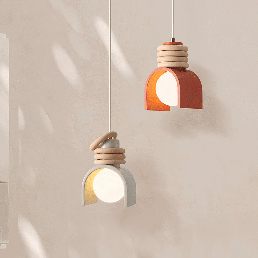 Crescent-Style Pendant Light with French Design