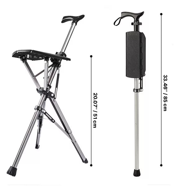 Versatile Walking Cane with Integrated Seat