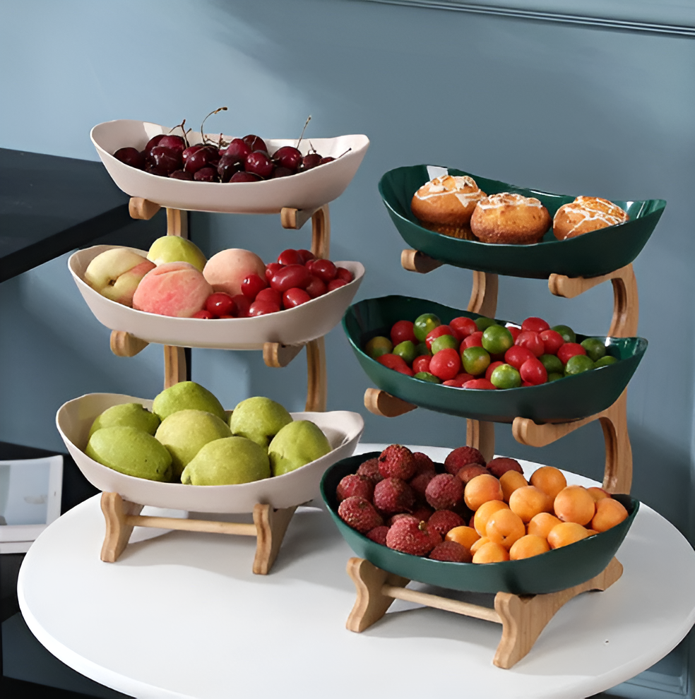 Elegant Multi-Layered Fruit and Snack Organizer