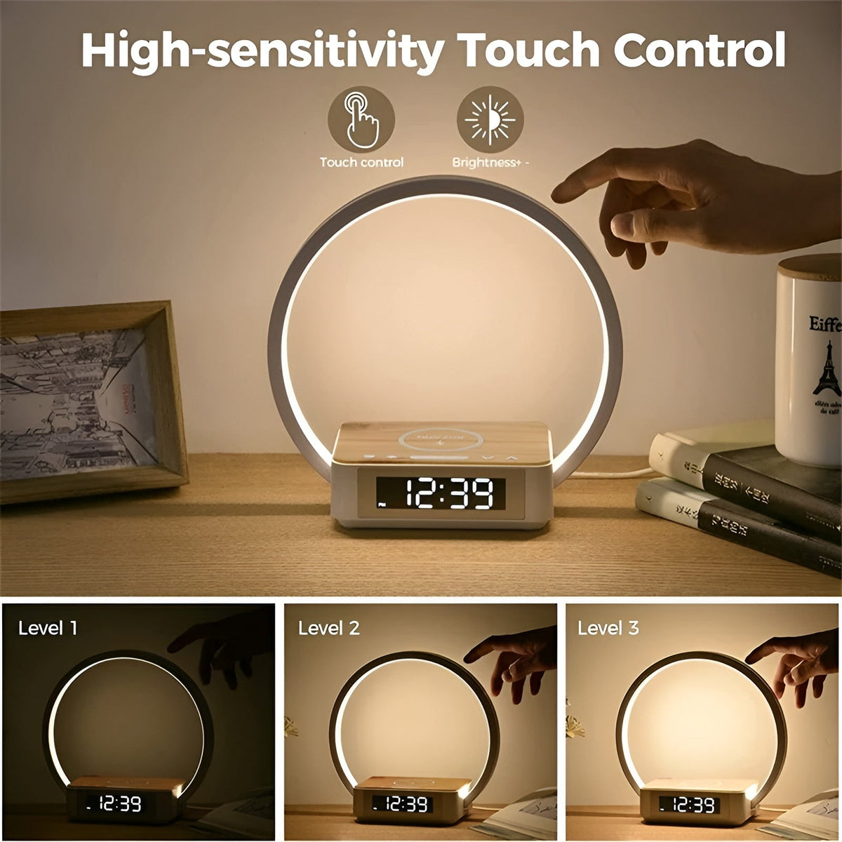 All-in-One Smart Lamp with Wireless Charging & Alarm
